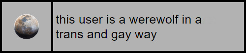 this user is a werewolf in a trans and gay way 